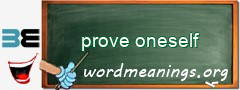 WordMeaning blackboard for prove oneself